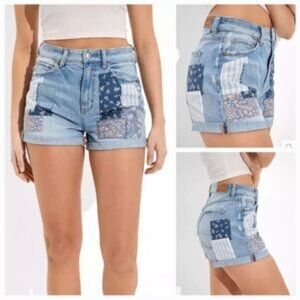 American Eagle AE Denim Mom Patchwork Shorts Size 10